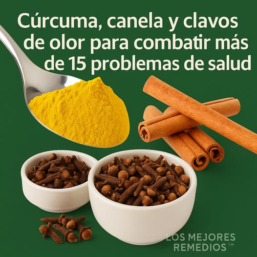 Ingredientes naturales: cúrcuma, canela y clavos de olor