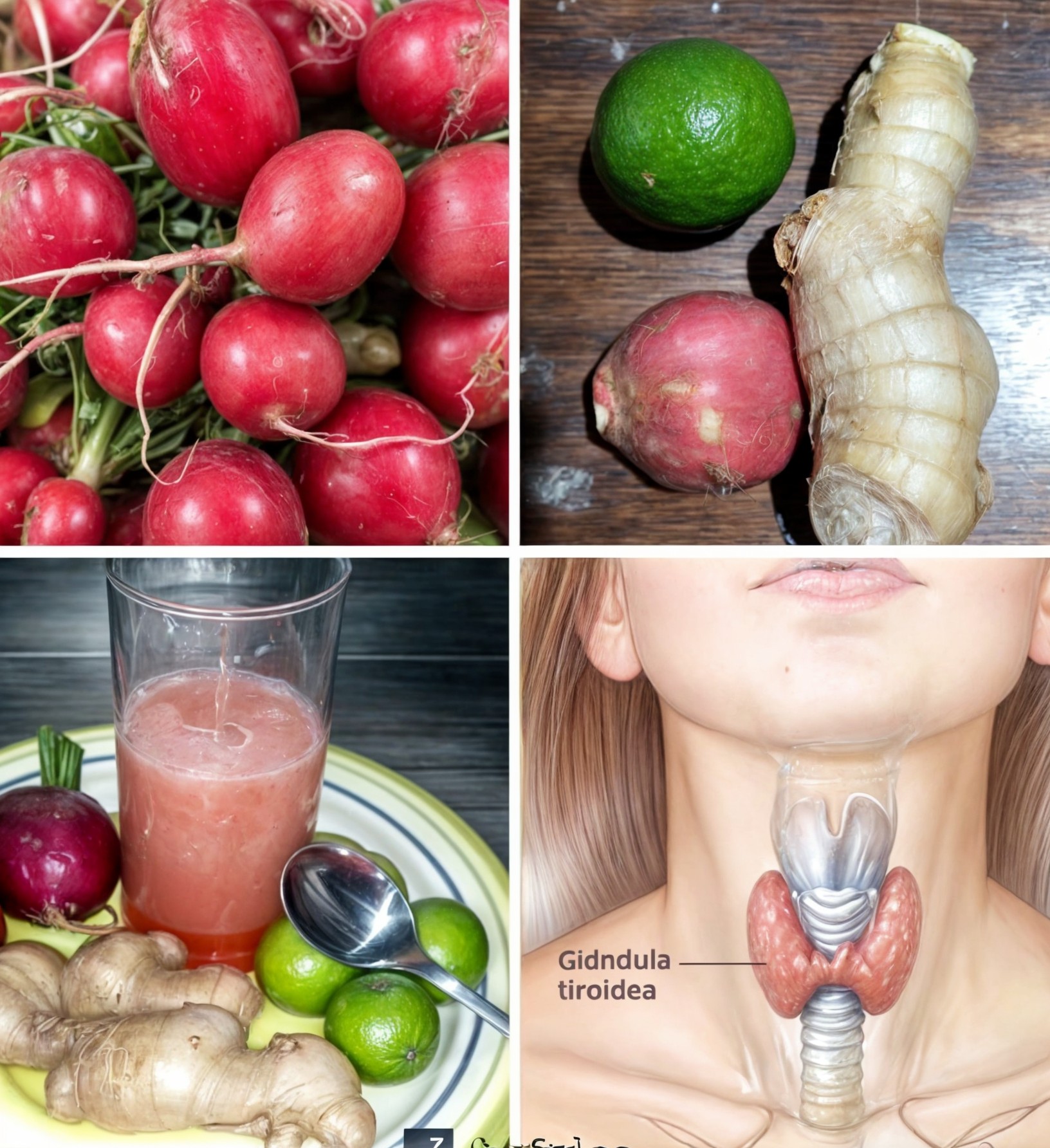Rábanos, jengibre y miel para la salud de la tiroides y vesícula