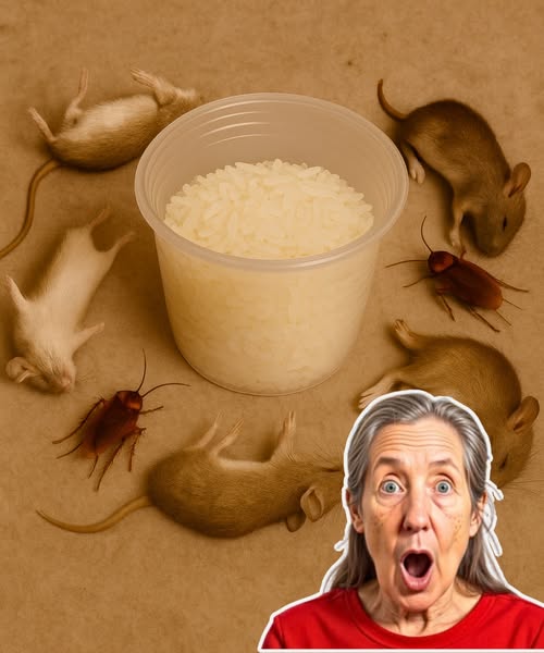 Ratas y Cucarachas alrededor de arroz