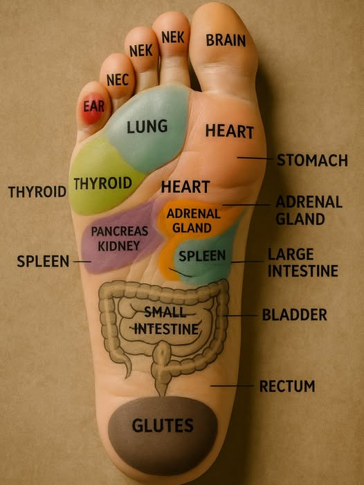 Mapa de reflexología del pie