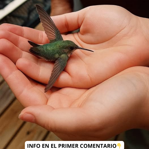 Colibrí en manos de una persona
