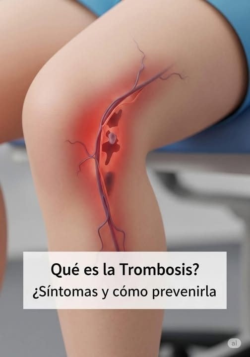 Ilustración médica de una pierna con trombosis