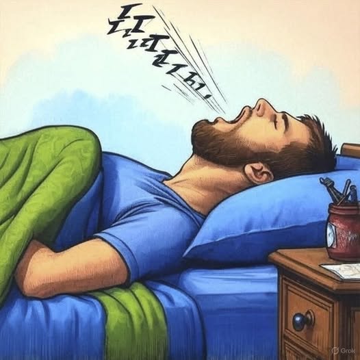 Hombre durmiendo y roncando