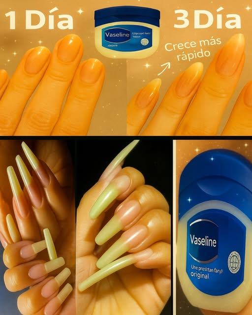 Comparación del crecimiento de uñas con vaselina