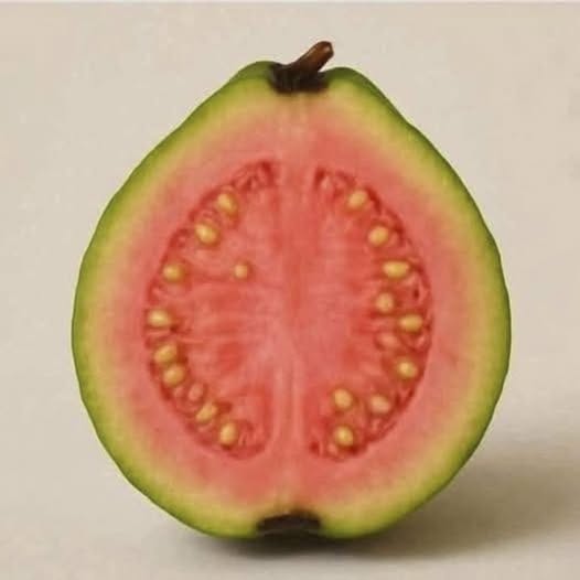 Guayaba cortada a la mitad